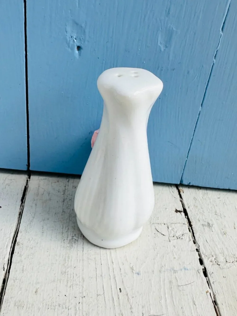 Vintage Salt and Pepper Shakers White with Pink Roses Cottagecore Dining Floral